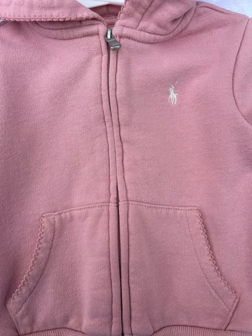 Ralph Lauren Dusty Pink Hooded Zip-Up Sweatshirt - Kids